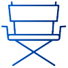 icono de una silla de dirección de cine