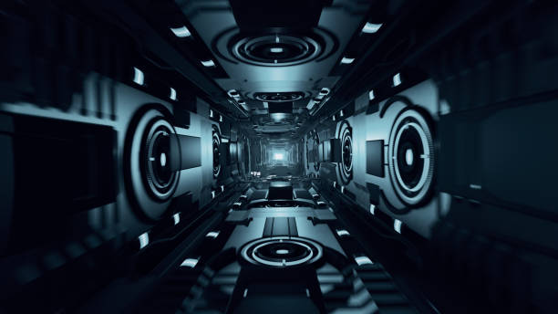 Vuelo abstracto en una ilustración 3D futurista