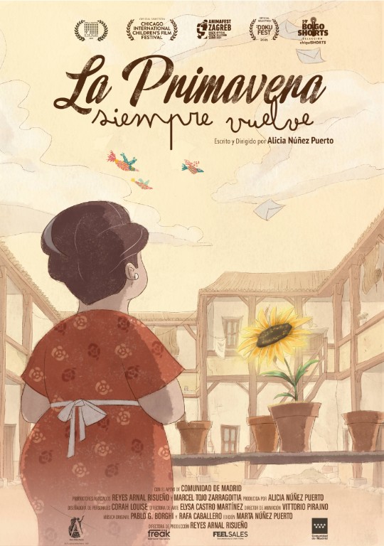 Cartel del cortometraje de animación La Primavera siempre vuelve