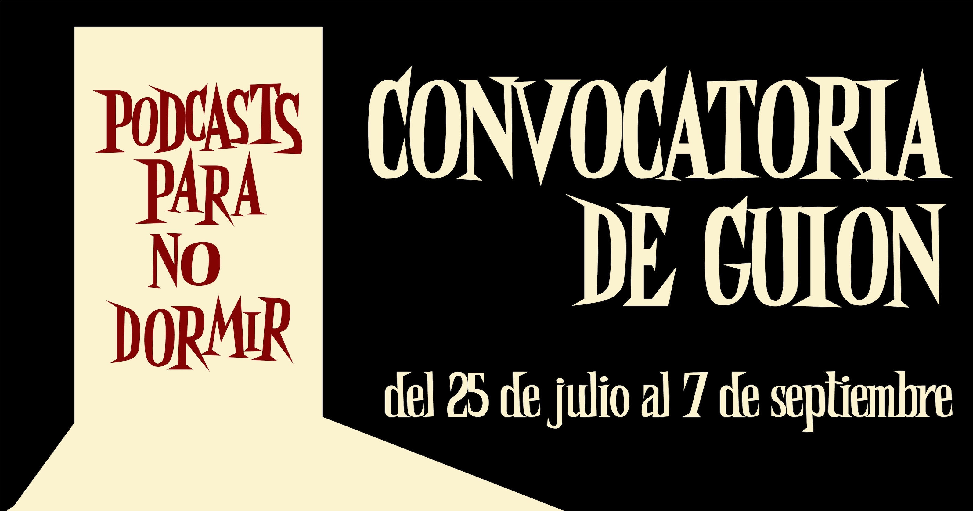 Banner de la convocatoria del certamen de guión para  la audioserie de ‘Historias para no dormir’