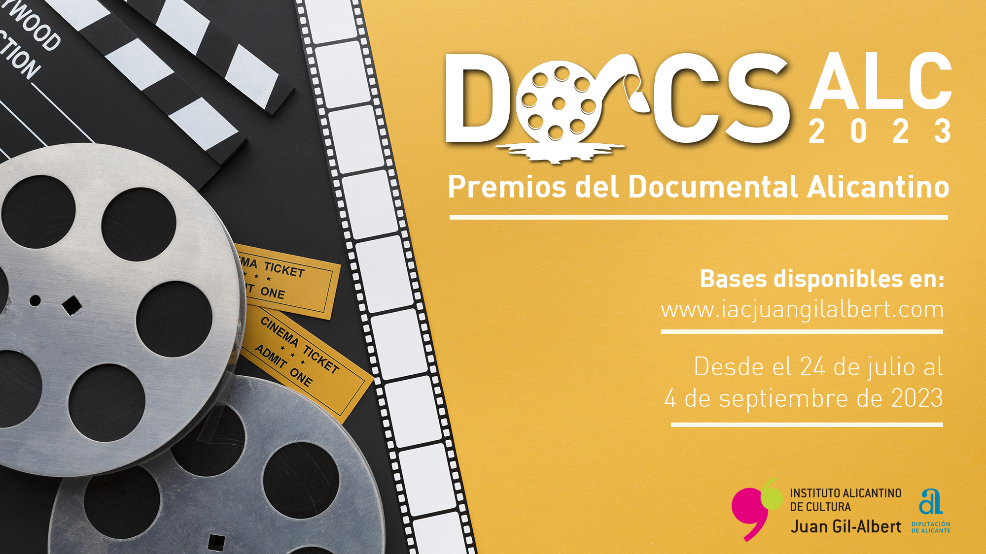 Banner de la edición 2023 de los Premios del Documental Alicantino