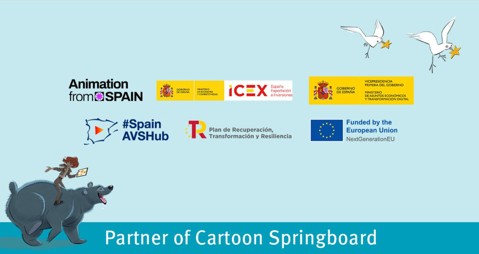 Banner de Cartoon Springboard