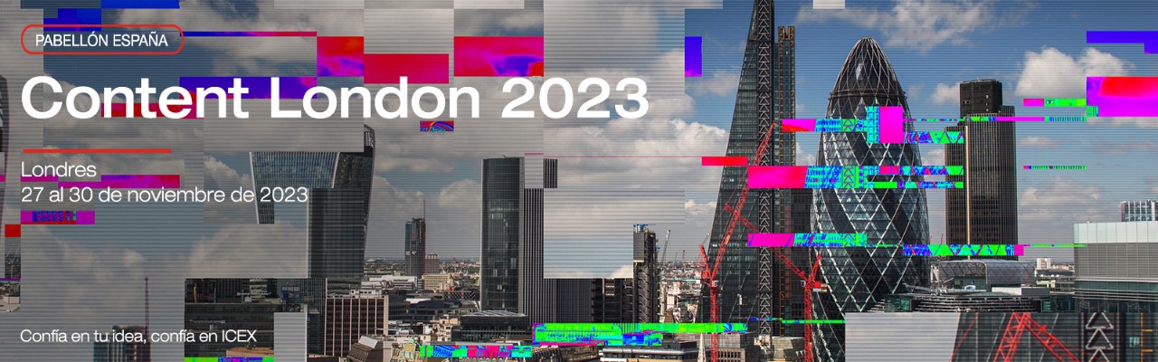 Banner de convocatoria Content London 2023