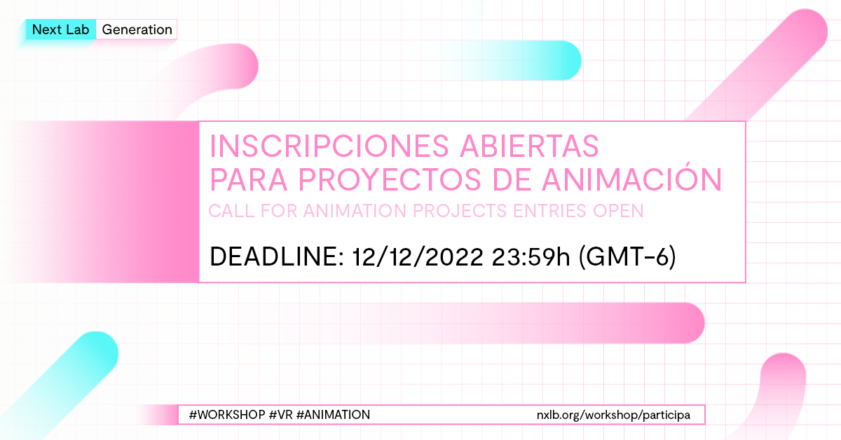Anuncio de la convocatoria de Next Lab Generation para proyectos de animación