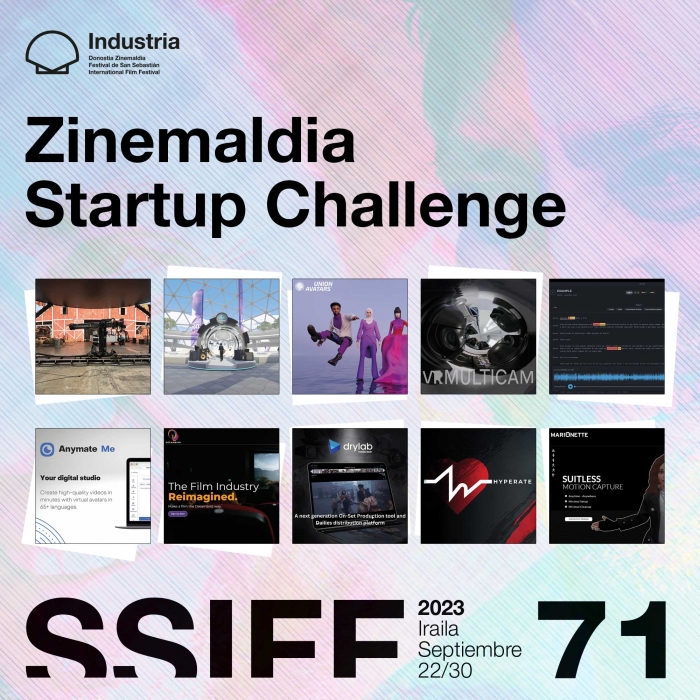 Banner informativo sobre la competición de startups del festival de San Sebastián