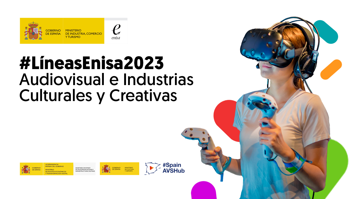 Banner de la línea ENISA 2023 para audiovisuales e industrias culturales y creativas