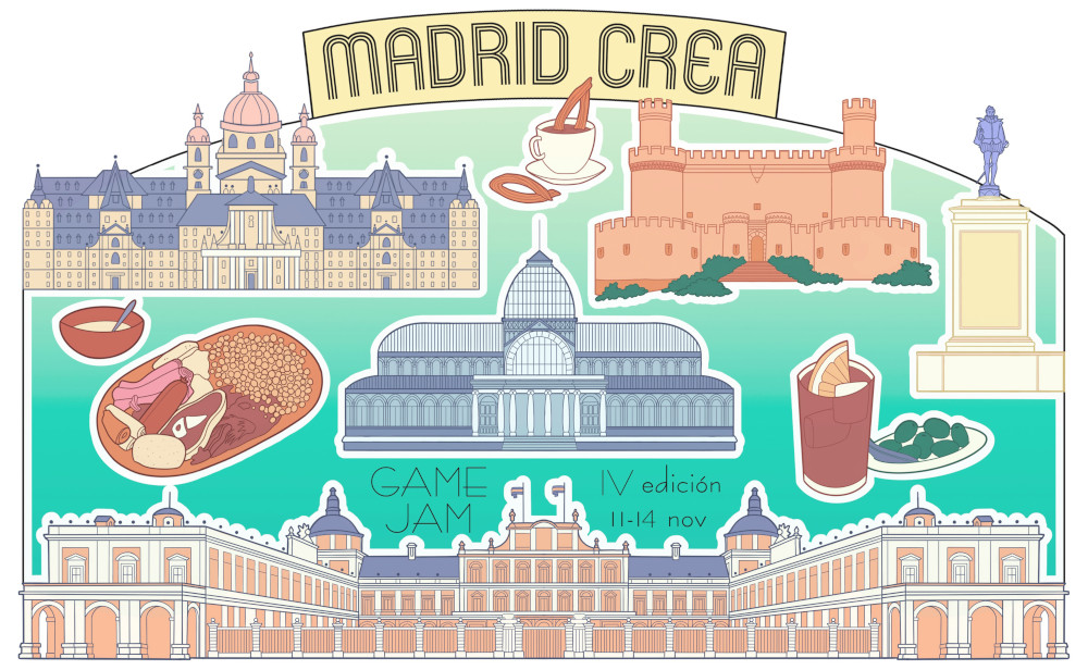 Flyer de la Game Jam Madrid Crea