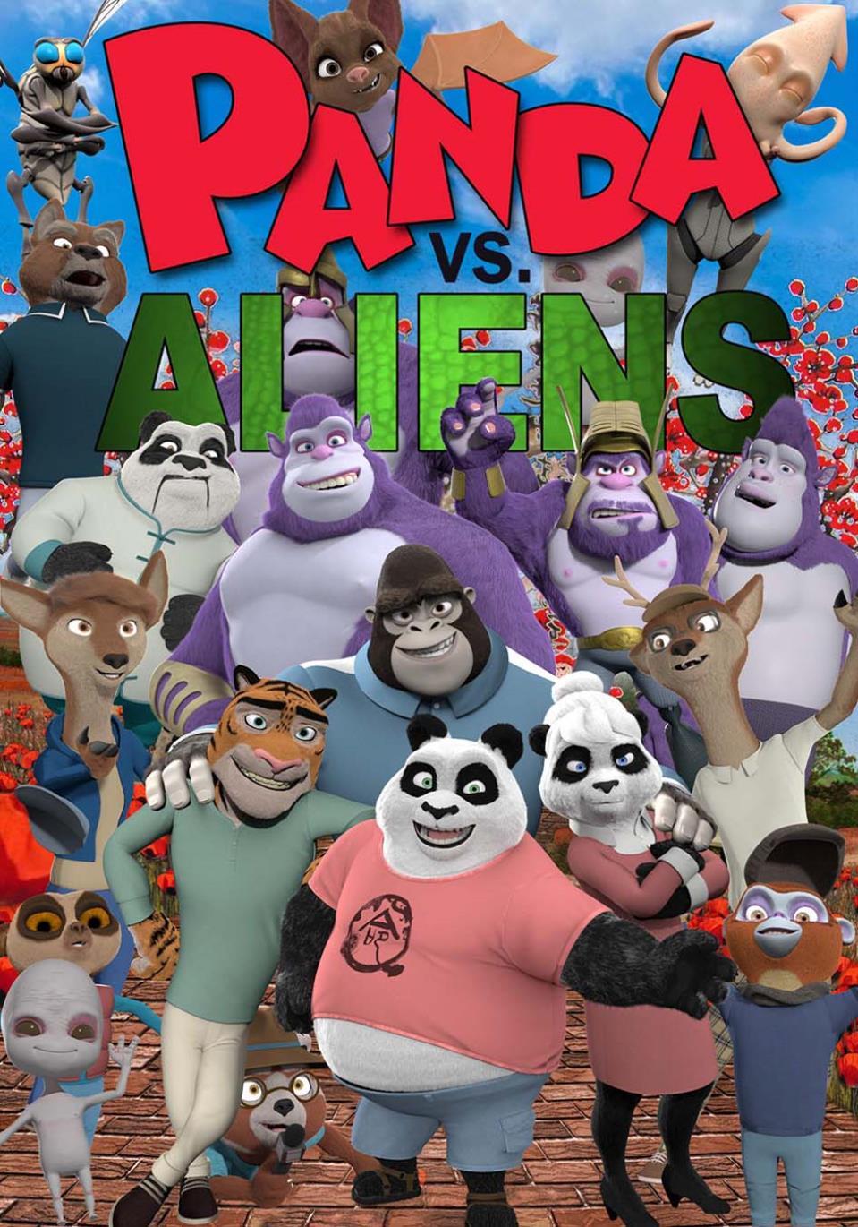 Cartel del largometraje de animación Panda vs. Aliens